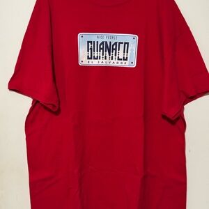 Anac Red Graphic Tee with Guanaco Design